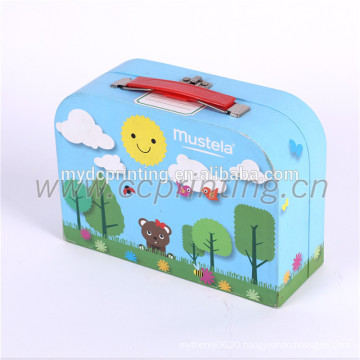 Custom Printing paper cardboard suitcase box with handle